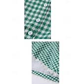  250e jubileum VS 19e eeuw jaren 1800 Prairiejurk Bonnet en schortset Korte mouwen Pionier Meisje Koloniaal Pionier Onafhankelijkheidsoorlog Geruit / Gingham Kostuum Voor meisjes Halloween Carnaval 4