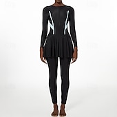 baratos Rash Guards de Uma Peça-Mulheres Proteção solar de corpo inteiro Vestidos de Natação One Pieces Retalhos Zip Up Proteção UV Elástico Manga Longa Roupa de Banho roupa de banho Surfe Snorkeling Natação Primavera