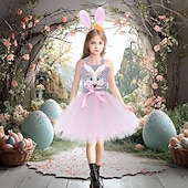 cheap Animal Costume-Tutu Robe Princess Animal Easter Bunny Dresses Funny Kid's Girls' Children's Day Easter Carnival Party Dress Up