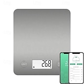 voordelige Lichaamsmassage-apparaat-Slimme digitale keukenweegschaal met voedingswaardecalculator-app, roestvrij staal, weegschaal voor voedsel voor dieet en maaltijdvoorbereiding.