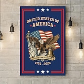 abordables Hasta 30 $-Cartel de aniversario 250 de EE.UU. cartel de cumpleaños americano pancarta de cartel del Día de la Independencia de EE.UU. águila campana Estatua de la Libertad patriota