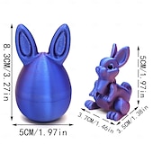 voordelige Pasen-Paashaas 3D-geprint, beweegbaar konijnfiguurtje met verstelbare oren &amp;Expressieve ogen, veelkleurige plastic paasmanddecoratie, geschikt als vulling voor paasmanden of als tafeldecoratie. &amp;lente