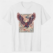  Patriotisk T-skjorte Grafisk T-skjorte USA Retro / vintage Patriotisk T-skjorte 1776–2026 til Unisex Voksne 3D-utskrift for Uavhengighetsdag 4. juli