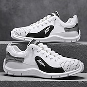 baratos Tênis Casuais-Tênis masculino em mesh e couro sintético – calçado de corrida de alto desempenho para aventuras ao ar livre e atividades físicas.