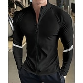 levne Běžecké tričko a tílka-Pánské Jednobarevné Koşu Tişörtü Stahovací tričko Jaro Podzim Zapni Dlouhý rukáv Rychleschnoucí Komprese Odvod vlhkosti Cvičení v tělocvičně Aktivní trénink Cvičení Černá Bílá Šedá sportovní oblečení