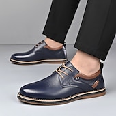 preiswerte Lässige Schnürschuhe-Marineblaue Herren-Business-Casual-Schuhe aus Kunstleder – bequeme und stilvolle Schuhe für Büro und Golf