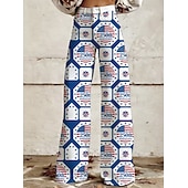  A 250-a aniversare a SUA Retro / vintage Anii 1970 Pantaloni Pantaloni cu picioare largi Hippie Disc Talie Înaltă Costume de fancy Pentru femei Mascaradă 4 iulie Ziua Independenței Adulți Pantaloni