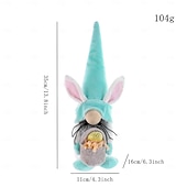 abordables Juguetes novedosos-Rellenos de canasta de Pascua 3 paquetes de gnomos de conejo de peluche decoraciones de Pascua para el hogar Tomte de primavera con orejas de conejo decoración de bandeja de varios niveles adornos