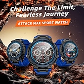 baratos Smartwatch-Relógio inteligente Lokmat Attack Max de 1,54 polegadas com Bluetooth, chamadas, pedômetro, lembrete de chamadas e rastreador de atividades. Compatível com Android e iOS. Unissex, longa duração da bateria, chamadas em modo mãos-livres, à prova d'água IP68