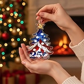  Ornement commémoratif du bicentenaire des États-Unis, en acrylique 2D, décoration de sapin de Noël pour le bicentenaire américain, objet décoratif patriotique de collection.