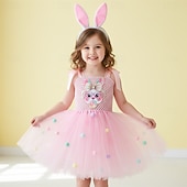 abordables Disfraz de Animal-Tutu Túnica Princesas Animal conejo de Pascua Vestidos Gracioso Niños Chica Día del Niño Semana Santa Carnaval Fiesta Disfrazarse