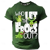  Funny Who Let The Frogs Out Mens Black T Shirt Graphic Cartoon Frog Pun Tee For Frog Lovers And Animal Fans Clothing Apparel S M L XL XXL XXXL