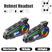 baratos Acessórios para motociclos e quadriciclos-Novo capacete K19 com fones de ouvido, câmera veicular, alto-falante Bluetooth, rádio FM, fones de ouvido, gravador Wi-Fi sem fio e acessórios para motocicleta.