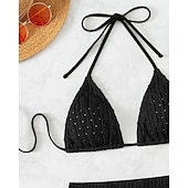 levne Surfovací tankiny a bikiny-Dámské Bikinové sety 2 ks Plavky Jednobarevné Ochrana proti UV záření Elastický Bez rukávů Plavky Surfování Potápění Plavání Léto