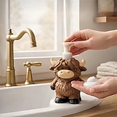 economico Dispenser sapone-dispenser di sapone a forma di mucca delle Highlands, adorabile bottiglia di sapone per le mani a forma di mucca delle Highlands &amp;Gel doccia, bottiglia con pompa ricaricabile a forma di mucca, stampa