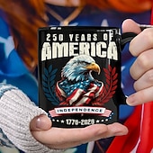 abordables Tazas-Taza del 250.º aniversario de Estados Unidos, regalo patriótico, taza de café de cerámica del semiquincentenario, 1776-2026, Estados Unidos 250, Día de la Independencia, regalo del 4 de julio para