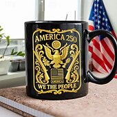 billige Krus og kopper-Krus til 250-årsjubileum i USA, keramisk kaffekrus til halvårsjubileum, 1776-2026 Amerika 250, uavhengighetsdagen 4. juli-gave til menn og kvinner, mikrobølgeovn &amp;oppvaskmaskinsikker