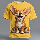  Homens Animal Engraçado Camiseta Manga Curta Camiseta Impressão 3D Gola Redonda Camisa Exagerado Designer Festa Feriado Amarelo cáqui Amarelo 2 Verão Primavera Roupa S M L XL XXL XXXL