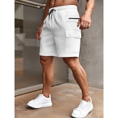 cheap Holiday-Men's Tactical Cargo Cargo Shorts Shorts Casual Shorts Pocket Elastic Waist Plain Comfort Above Knee Casual Outdoor Streetwear Fashion Streetwear Wine Navy Blue Stretchy