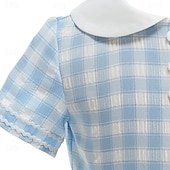 economico Vestiti-Anni 1950 Retrò Vintage Midi Abito Swing Vestito Svasato Maniche corte Aderente &amp; Svasato Altalena a dondolo Costume Ragazze Giornata universale dell'infanzia Mascherata Vacanza Abbigliamento