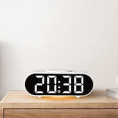 halpa Älykkäät koristevalot-Monitoiminen herätyskello langattomalla latausalustalla yöpöydälle, pikalataus, kaksoisherätys ja torkkutoiminto, moderni digitaalinen kello kotitoimistokäyttöön