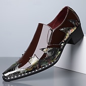 economico Mocassini-scarpe da sposa artistiche in similpelle da uomo – stampa coccodrillo nera e multicolore con dettagli unici, scarpe audaci e creative per matrimoni ed eventi speciali