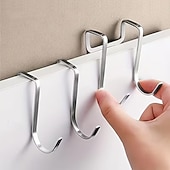 billige Lagring og oppbevaring-10 stk. doble kroker til over døren uten boring, s-formede kroker, doble kroker til studentboliger, kleskroker, baderoms- og kjøkkenkroker, s-formede kroker, kroker til over døren