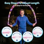 olcso Dekoratív fények-LED-es világító ugrókötél gyerekeknek, állítható hosszúságú világító ugrókötél, kusza mentes pvc ugrókötél színes világító ugrókötél beltéri kültéri fitnesz edzéshez éjszakai parti ajándékokhoz