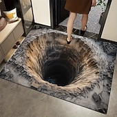 levne Doormaty-3D optická iluze rohožka 2D plochý tisk hluboký otvor design unikátní a poutavý vstupní koberec do domu