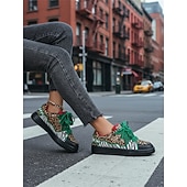 preiswerte Damen-Sneaker-Neonfarbene Sneaker mit Leopardenmuster für Damen – auffällige Plateau-Sneaker mit Zebrastreifen in kräftigen Farben – einzigartige, künstlerische Streetwear-Schuhe für urbane Festivals
