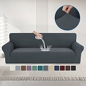 お買い得  ソファカバー-防水ストレッチソファカバー 厚手 フルラップ 傷防止 ソファプロテクター スリップカバー 4シーズン 滑り止めソファスロー