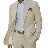  Homens Jaqueta Blazer Colar de entalhe Leve Casual Listrado Blazer de algodão seersucker Rosa Azul Céu sábio Moderno Dois botões de peito simples