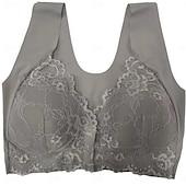 voordelige Tops-Dames Corrigerend ondergoed Modieus Sport Heldere kleur Kant Blote rug Dagelijks Huis Mouwloos V-hals Zwart Blozend Roze Bruin Beige Grijs Zomer Lente Herfst Winter Strak