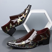 economico Mocassini-scarpe da sposa artistiche in similpelle da uomo – stampa coccodrillo nera e multicolore con dettagli unici, scarpe audaci e creative per matrimoni ed eventi speciali