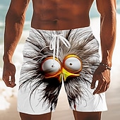 Per uomo Animale Cartoni animati Frizzle Chickens Costumi da bagno Pantaloncini da mare Pantaloncini da Surf Misura del girovita medio Divertente All'aperto Vacanza Tasche Laterali fodera in rete
