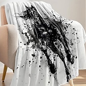 Недорогие Тонкие одеяла и пледы-День независимости Одеяло Флисовые одеяла Плед для дивана Лошадь Подарок Классика 3D Диван Кровать Декоративное одеяло Теплое одеяло Домашний декор