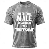  Servono due volontari maschi per un rapporto a tre. Maglietta stampata in misto cotone lavato, grigia, vintage, per uomo e donna, abbigliamento casual, taglia S, M, L, XL, XXL, XXXL.