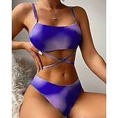 voordelige Surf Tankini's en Bikinis-Dames Bikini-sets Badpak Badpakken Tie Dye UV-Bescherming Elastisch Mouwloos Zwemkleding Zwempak Surfen Duiken Zwemmen Zomer