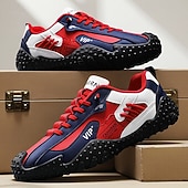 economico Sneakers Casual-scarpe da ginnastica sportive bianche e blu da uomo, pannelli in rete traspirante, suola ammortizzata, stile sportivo casual per camminare e viaggiare