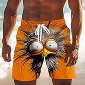  Per uomo Animale Cartoni animati Frizzle Chickens Costumi da bagno Pantaloncini da mare Pantaloncini da Surf Misura del girovita medio Divertente All'aperto Vacanza Tasche Laterali fodera in rete