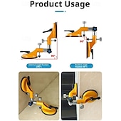 levne Nábytek-bezešvý švový upevňovač s nastavitelnými vakuovými přísavkami 90-270 stupňů pro vyrovnání spojů švů, profesionální nástroj pro instalaci pevných desek na žulu, kámen, mramor, desky, oranžová