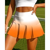 preiswerte Damenröcke &amp; Skorts-Damen Farbverlauf Abstrakte Kunst Lässiger Rock Tennisröcke Ärmellos Patchwork Tasche 2 in 1 UPF50+ UV-beständig Mehrlagig Volleyball Tennis Badminton Shorts Rock Gelb Rosa Königsblau Tennisbekleidung