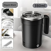 cheap Mugs &amp; Cups-Magnetic Blending Coffee Cup with Straw Lid, 304 Stainless Steel Mixer, 7000 RPM Fast Blending for Smoothies &amp; Coffee, USB-Rechargeable for home/Office/Travel (Hot/Cold Drinks)
