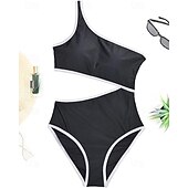 رخيصةأون راش غاردز ون بيس-نسائي ثوب السباحة لباس السباحة ون بيس لون سادة سريع جاف عالية المرونة بدون كم ملابس السباحة تزلج على الماء عطلة سباحة الصيف