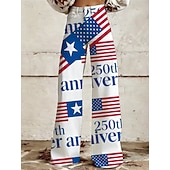  250ή Επέτειος ΗΠΑ Ρετρό / Βίντατζ Δεκαετία '70 Παντελόνια Παντελόνι με φαρδύ πόδι Χίπισσα Ντίσκο Ψηλή Μέση Φανταχτερή Φόρεμα Γυναικεία Μασκάρεμα 4η Ιουλίου Ημέρα της ανεξαρτησίας Ενηλίκων Παντελόνια