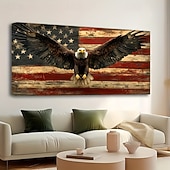  Bandeja de la bandera estadounidense pintura mural militar americana de águila calva decoración del hogar impresa en lienzo pinturas colgantes para sala de estar dormitorio