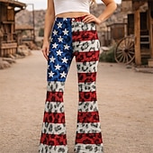  250-jähriges Jubiläum USA Retro Vintage 1970er Hose Schlaghosen Hippie Disco Hohe Taille Kostüm Damen Maskerade 4. Juli Party Unabhängigkeitstag Erwachsene Hose