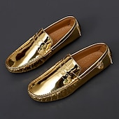 economico Mocassini casual-Per uomo Casual Quotidiano Pelle PU Confortevole Mocassino Rosso marrone Nero Bianco