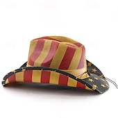  250° anniversario USA Western Cappello da Cowboy Cappello da cowgirl Cowgirl Cowboy Cowboy del West Costume Unisex Mascherata 4 Luglio Feste Giorno dell'Indipendenza Adulti Cappello Tutte le stagioni