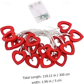abordables Regalos-Cadena de luces LED con forma de corazón de San Valentín para una decoración romántica para bodas, fiestas, dormitorios y celebraciones del Día de San Valentín.